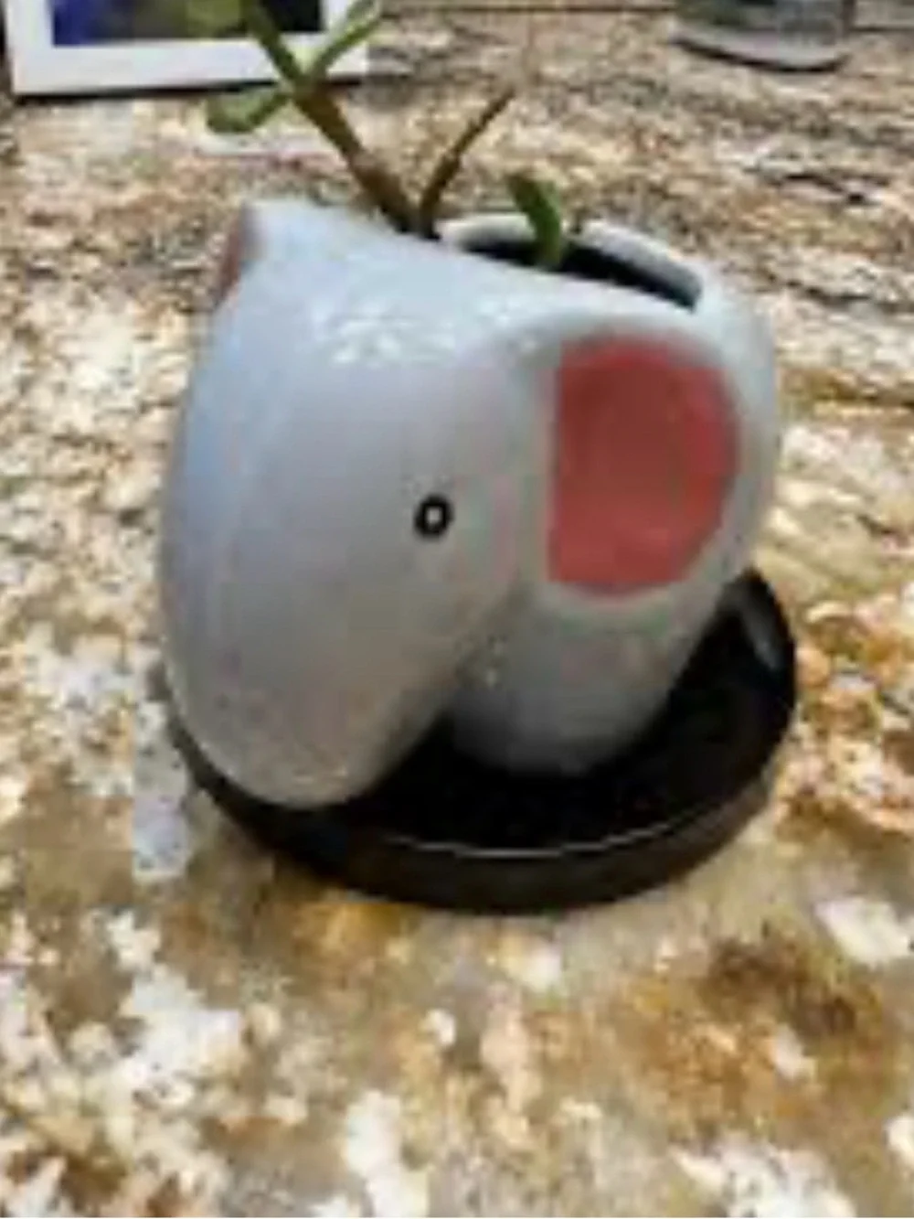 Emmy Ceramic Elephant Planter with Pink Ears nib